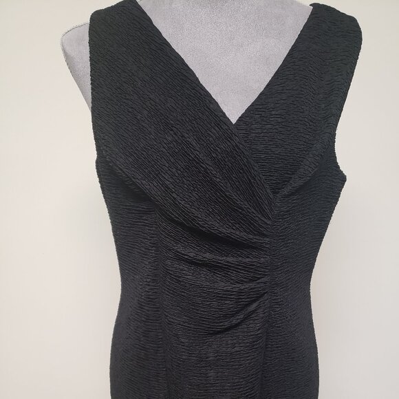 Sleeveless Black V-Neck Ruched Front Dress from Coldwater Creek - Picture 1 of 13